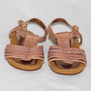 Stuart Weitzman Rose Gold Girl's Glitter Sandals